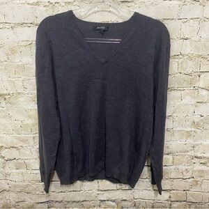 Affinity Apparel Charcoal Gray Wool Blend Soft V Neck Sweater